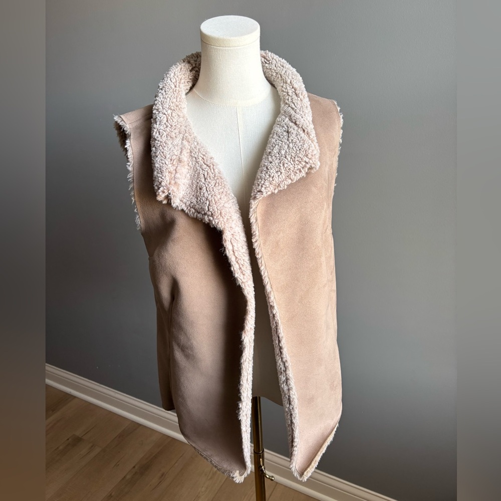 Dylan Faux Suede and Sherpa Vest